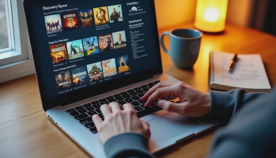 Hands scrolling through a Steam discovery queue on a laptop, looking for hidden indie games.